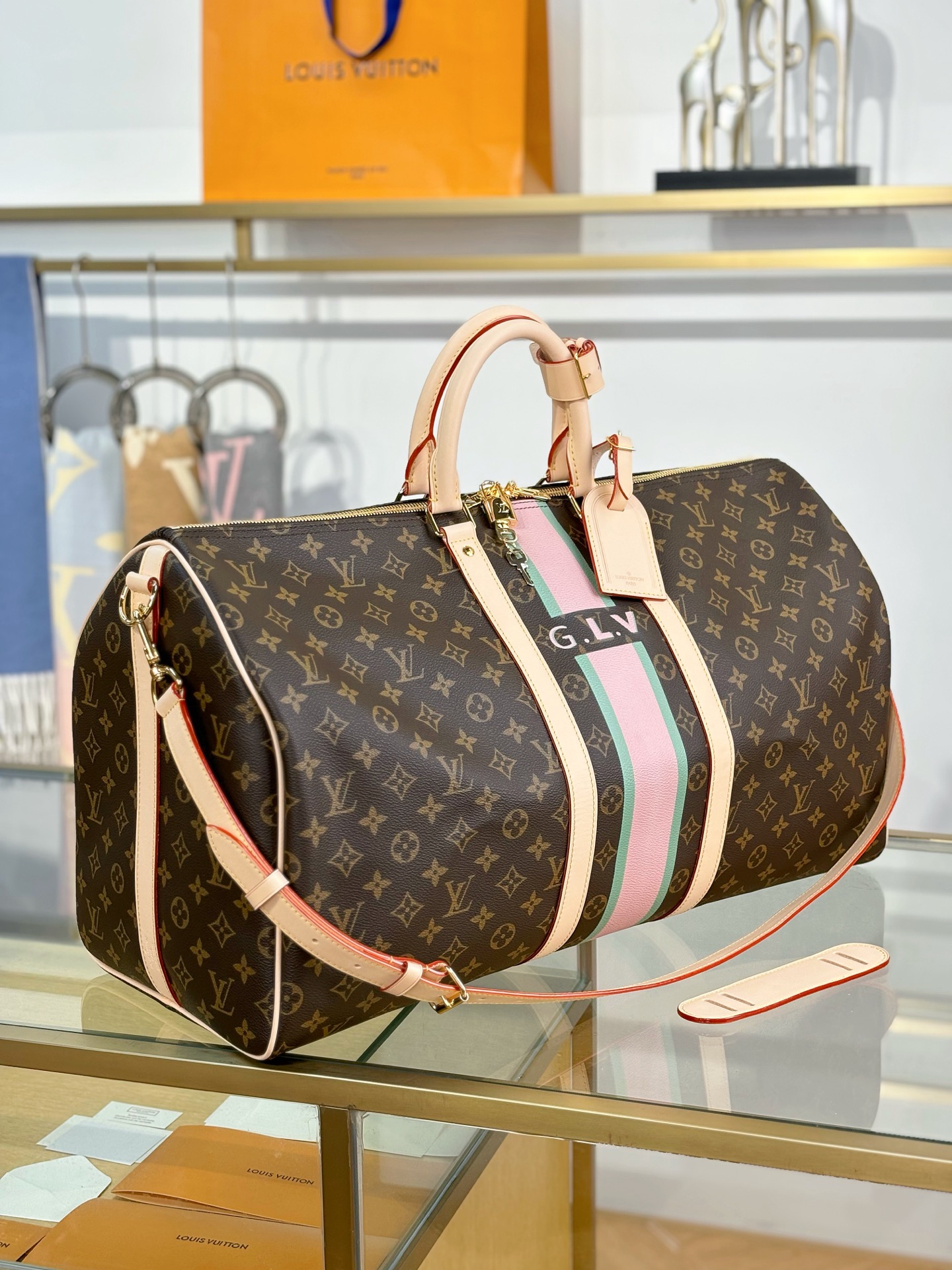 [TOP] Louis Vuitton LV Keepall Bandouliere Travel Bag 55x31x26cm - Brown