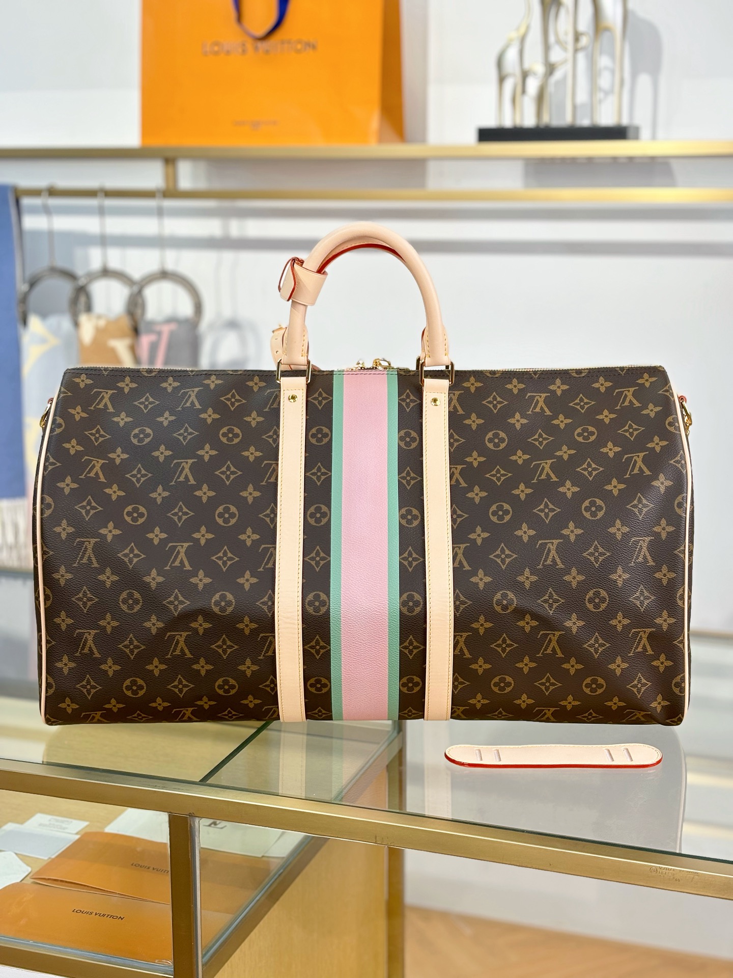 [TOP] Louis Vuitton LV Keepall Bandouliere Travel Bag 55x31x26cm - Brown