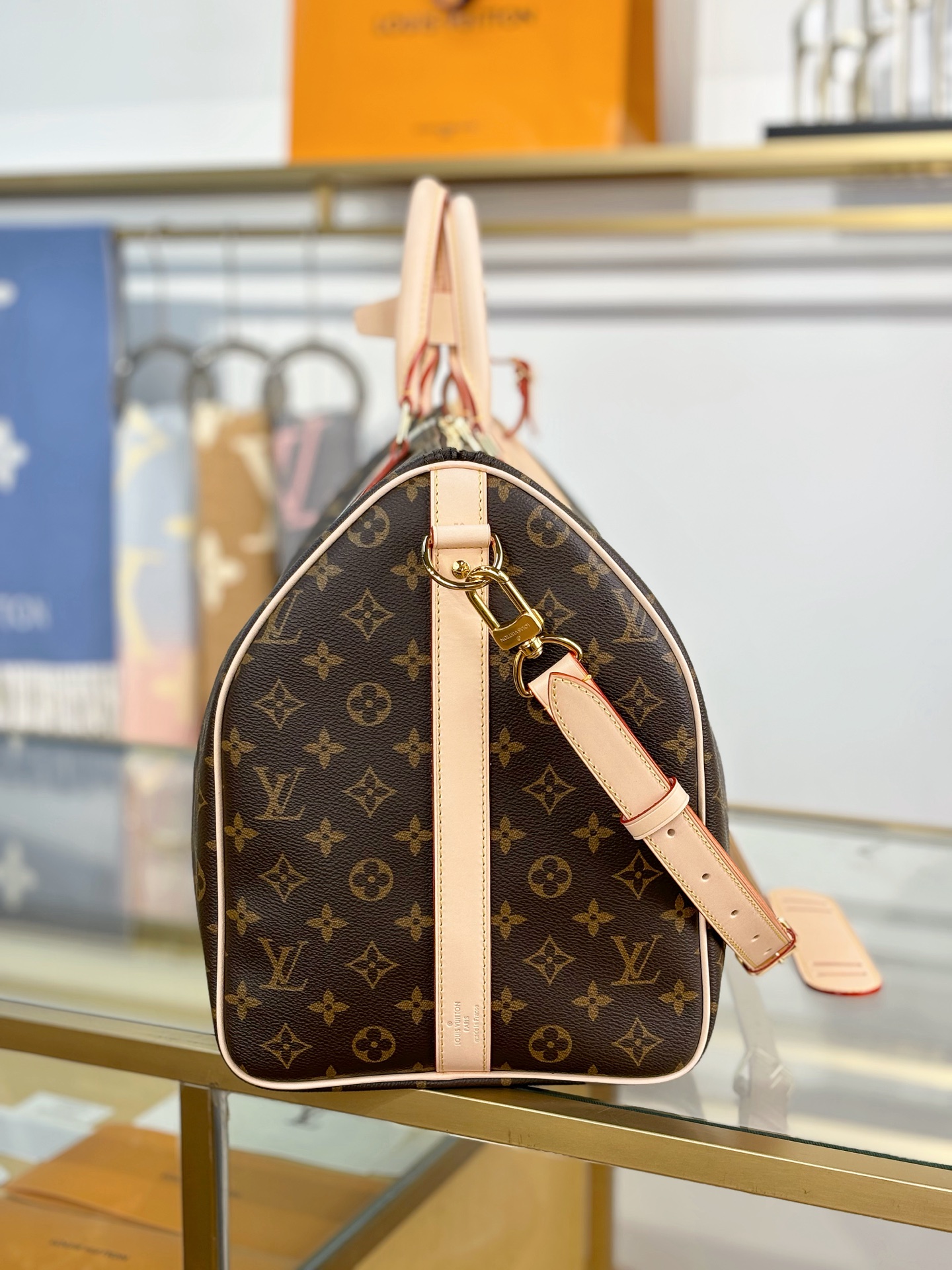 [TOP] Louis Vuitton LV Keepall Bandouliere Travel Bag 50x29x23cm - Brown