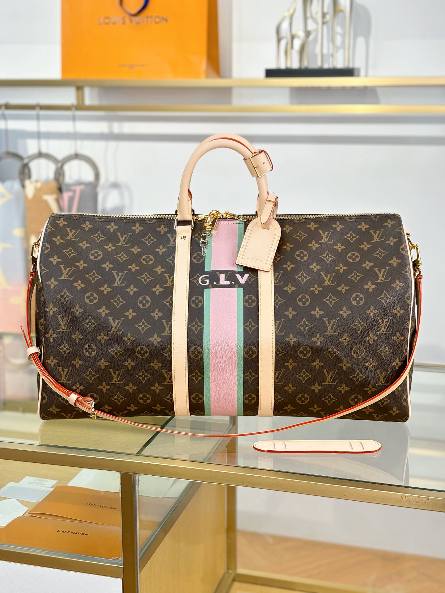 [TOP] Louis Vuitton LV Keepall Bandouliere Travel Bag 55x31x26cm - Brown