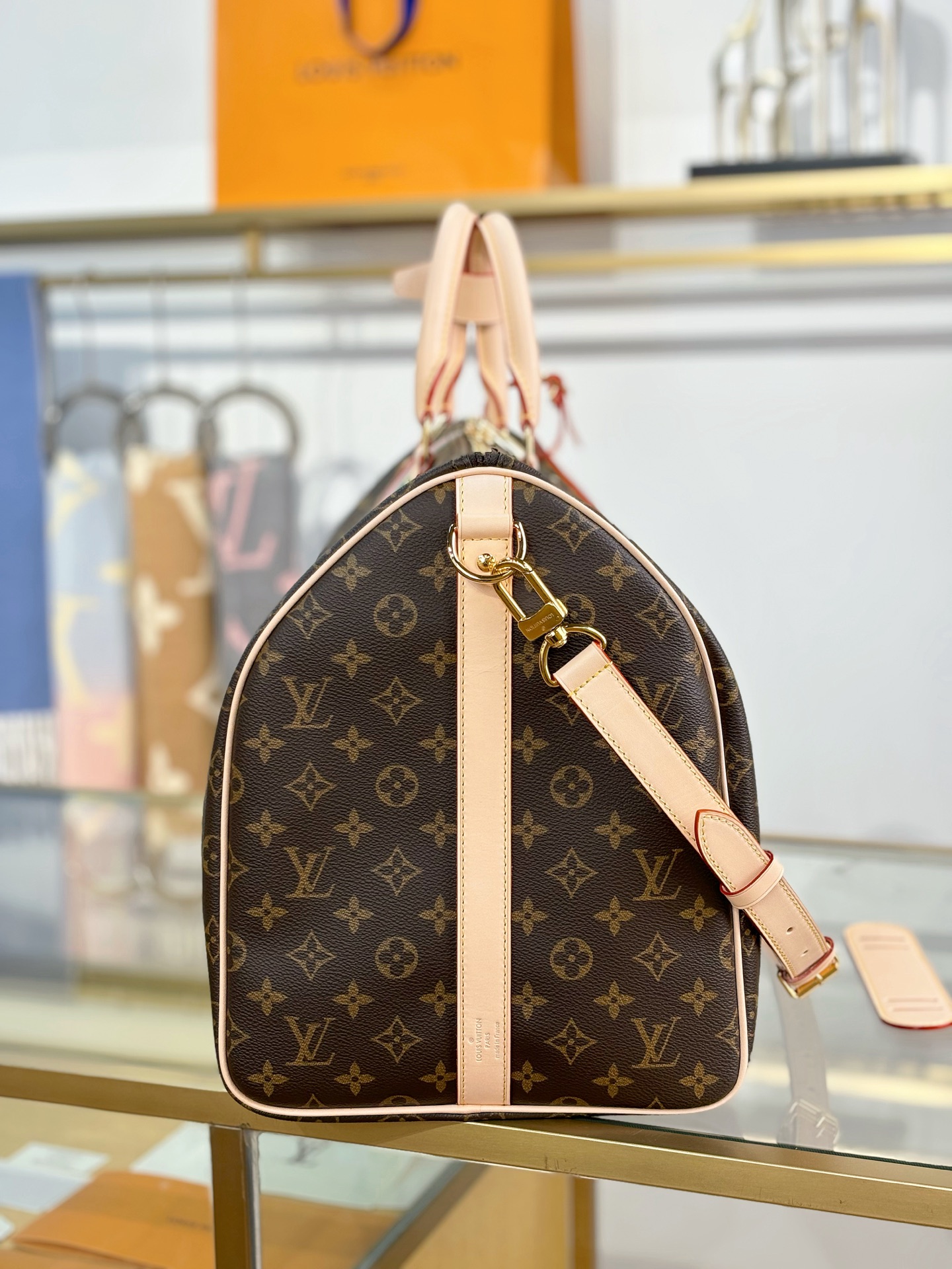 [TOP] Louis Vuitton LV Keepall Bandouliere Travel Bag 55x31x26cm - Brown