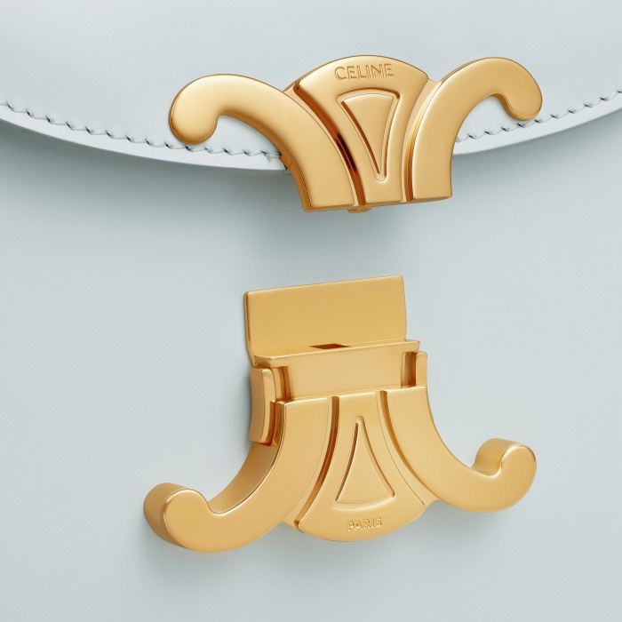 [TOP] CELINE Besace Triomphe Bag Calfskin 18.5x16x6cm - Brown / Blue