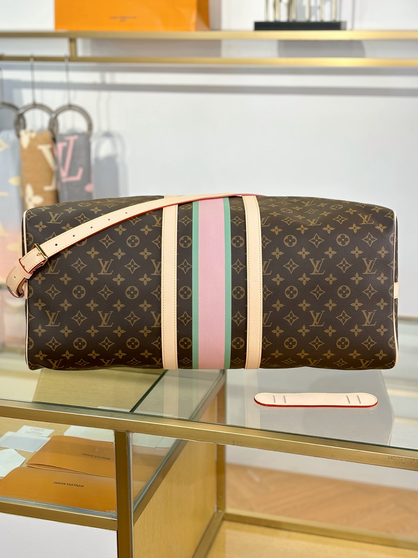 [TOP] Louis Vuitton LV Keepall Bandouliere Travel Bag 55x31x26cm - Brown