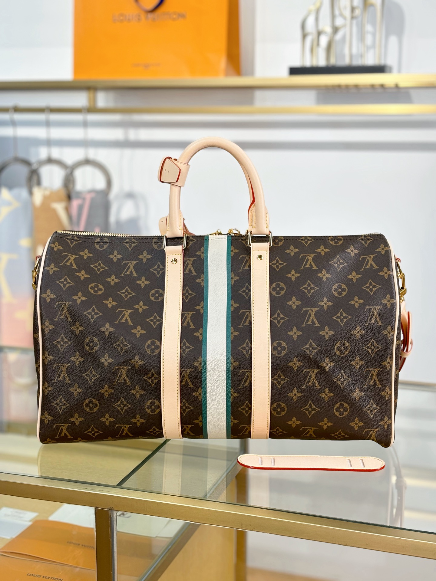 [TOP] Louis Vuitton LV Keepall Bandouliere Travel Bag 45x27x20cm - Brown