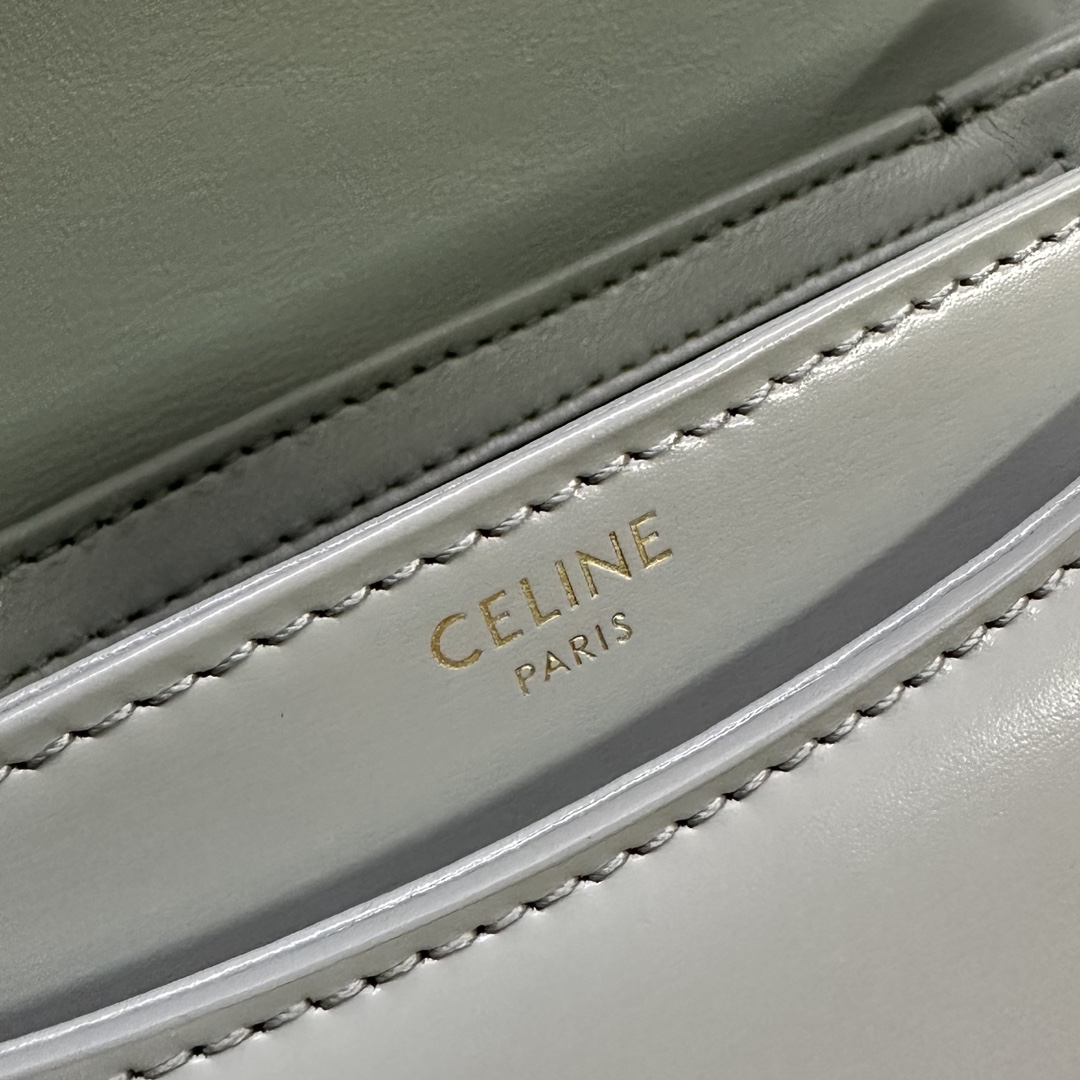 [TOP] CELINE Besace Triomphe Bag Calfskin 18.5x16x6cm - Brown / Blue