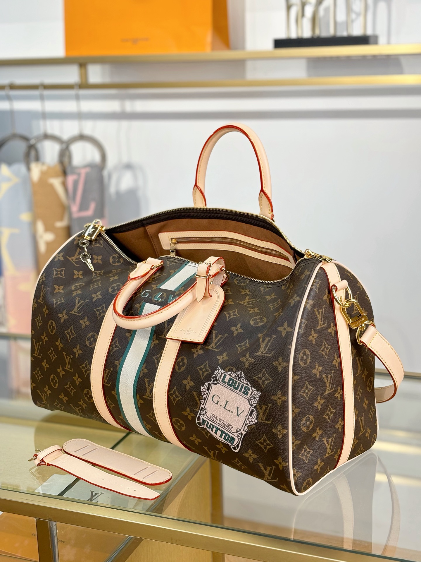 [TOP] Louis Vuitton LV Keepall Bandouliere Travel Bag 45x27x20cm - Brown