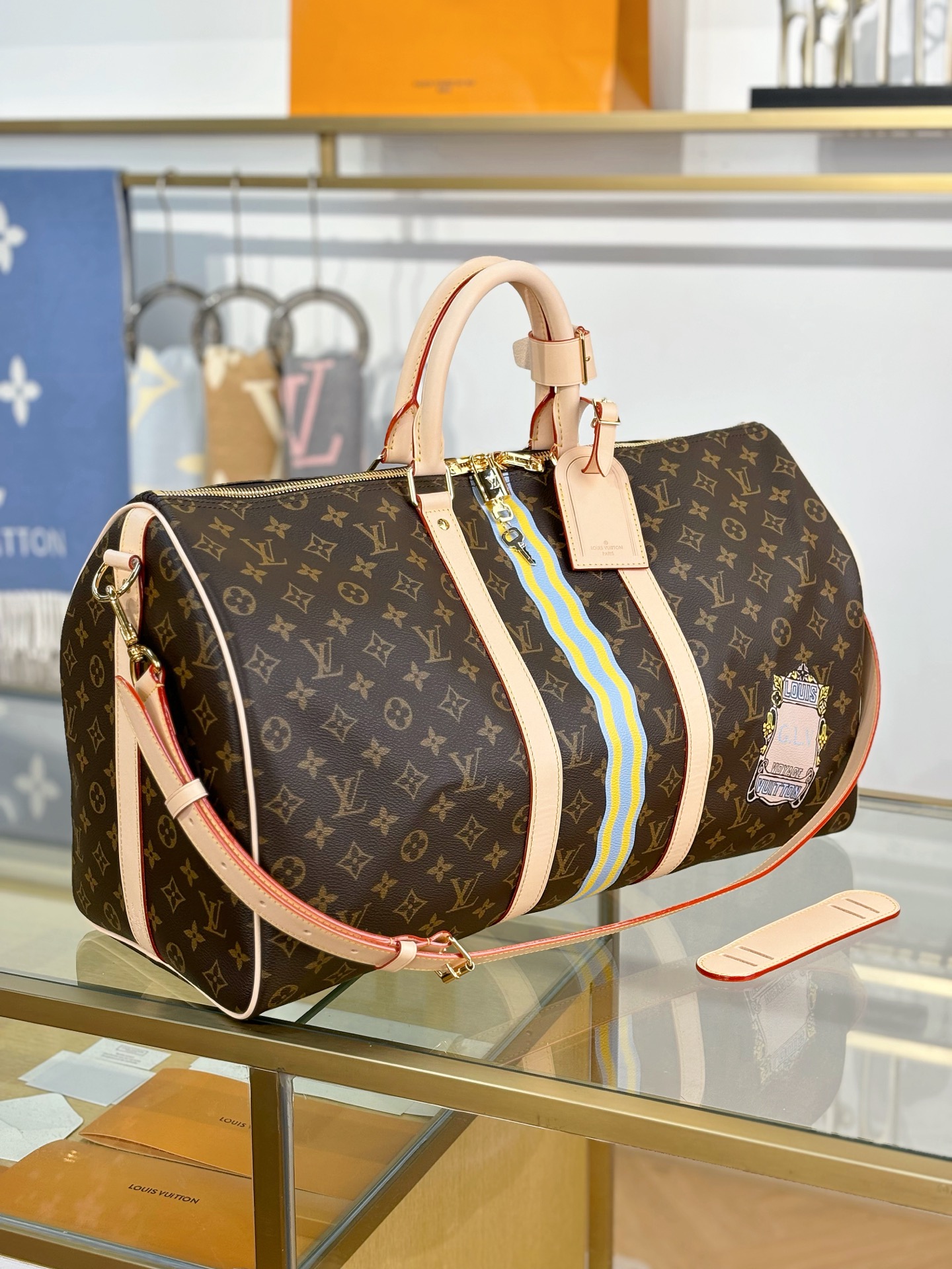 [TOP] Louis Vuitton LV Keepall Bandouliere Travel Bag 50x29x23cm - Brown