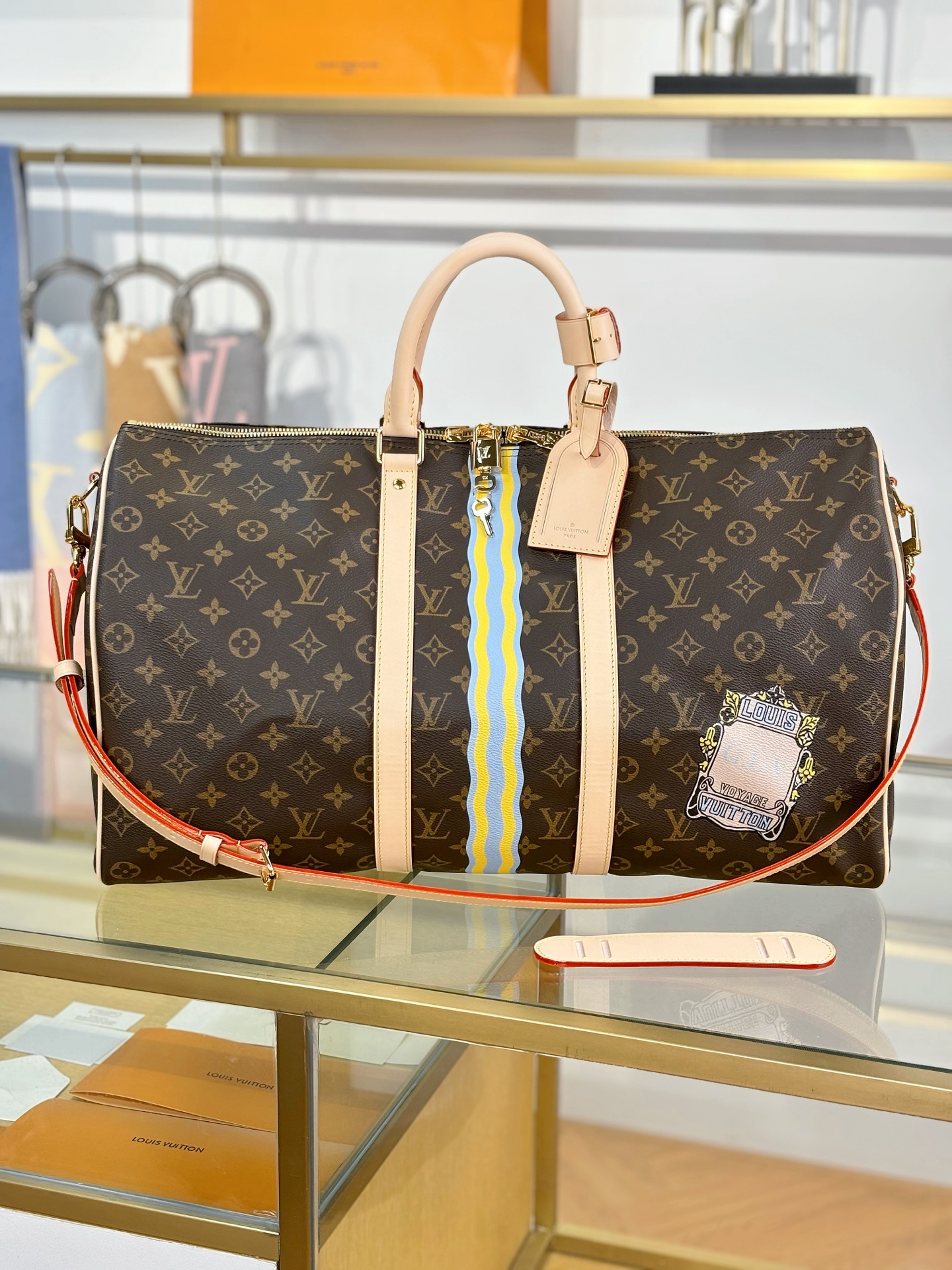 [TOP] Louis Vuitton LV Keepall Bandouliere Travel Bag 50x29x23cm - Brown