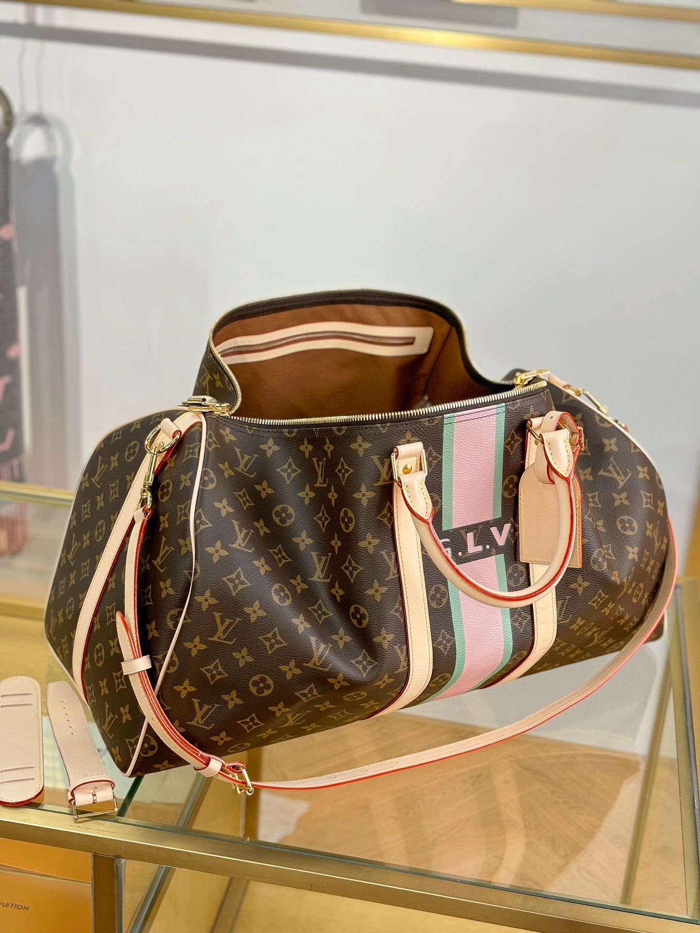 [TOP] Louis Vuitton LV Keepall Bandouliere Travel Bag 55x31x26cm - Brown