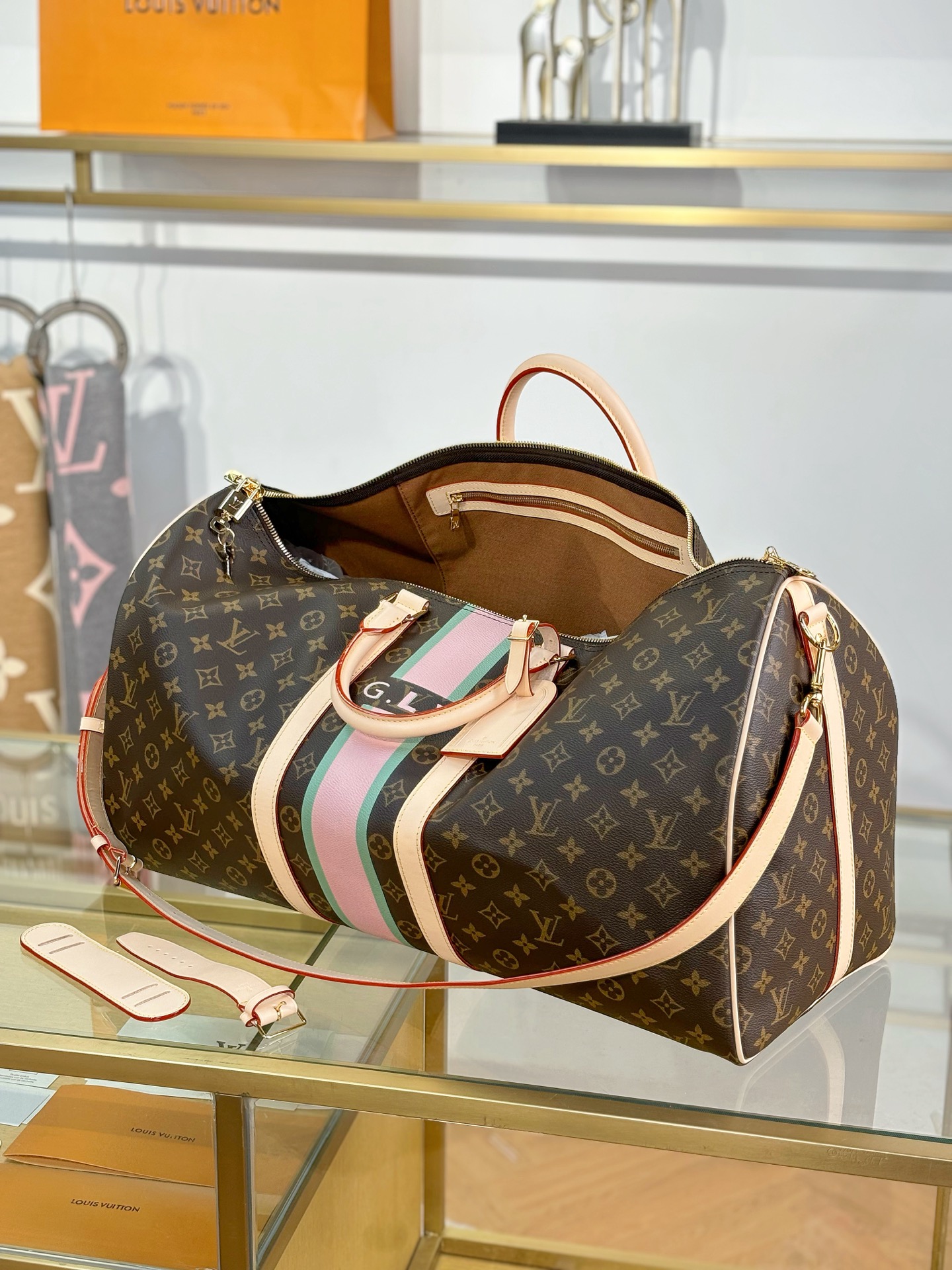 [TOP] Louis Vuitton LV Keepall Bandouliere Travel Bag 55x31x26cm - Brown