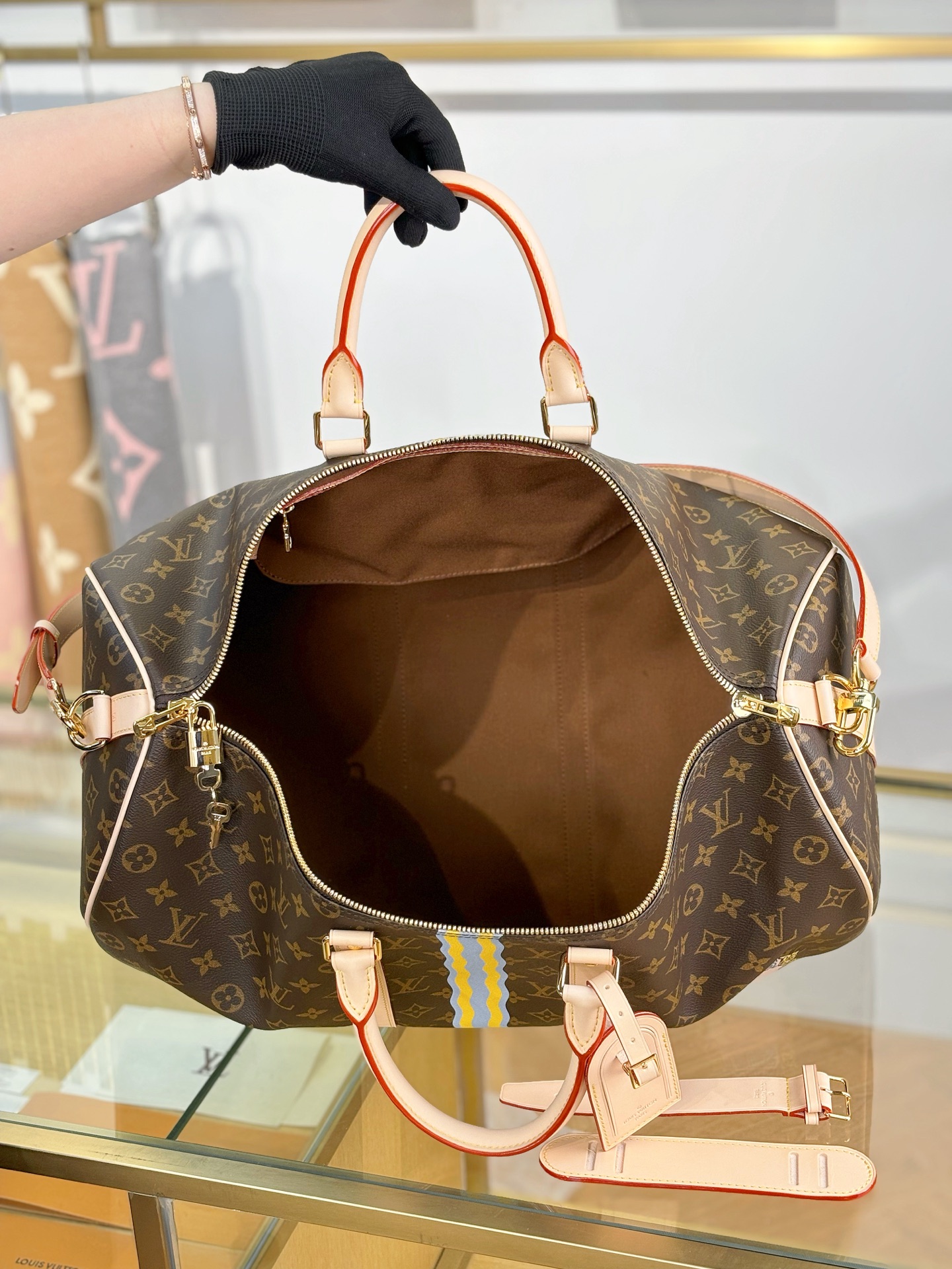 [TOP] Louis Vuitton LV Keepall Bandouliere Travel Bag 50x29x23cm - Brown