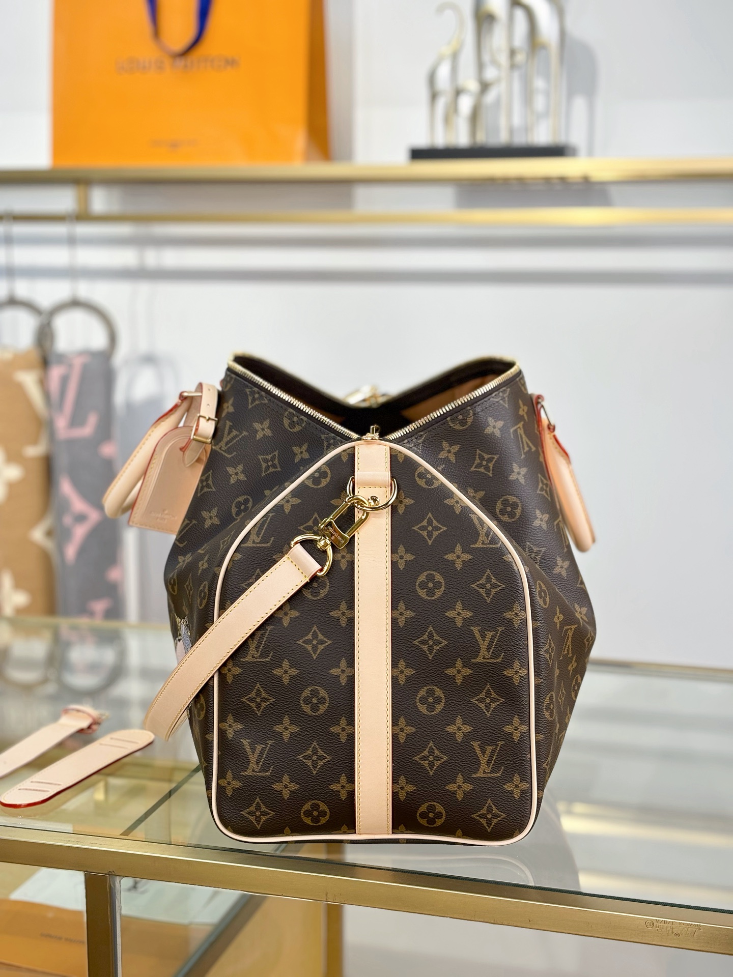 [TOP] Louis Vuitton LV Keepall Bandouliere Travel Bag 50x29x23cm - Brown