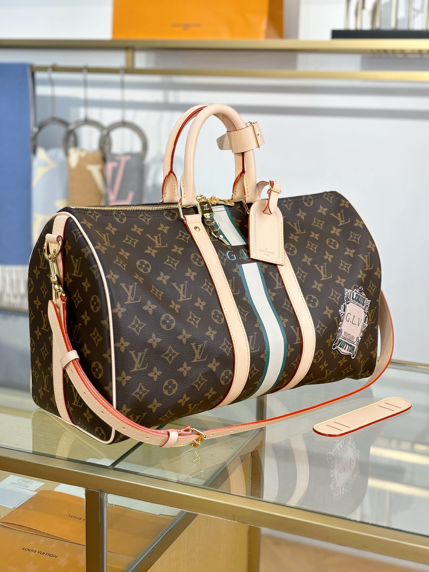 [TOP] Louis Vuitton LV Keepall Bandouliere Travel Bag 45x27x20cm - Brown