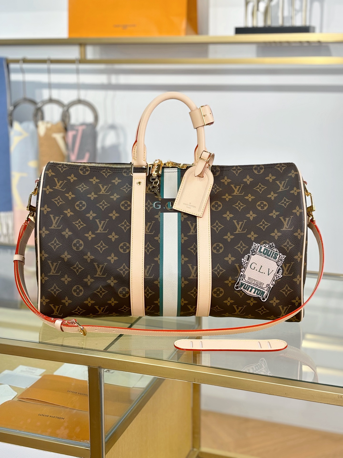 [TOP] Louis Vuitton LV Keepall Bandouliere Travel Bag 45x27x20cm - Brown