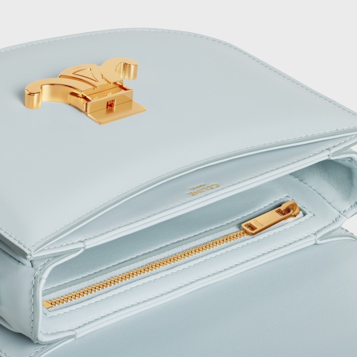 [TOP] CELINE Besace Triomphe Bag Calfskin 18.5x16x6cm - Brown / Blue