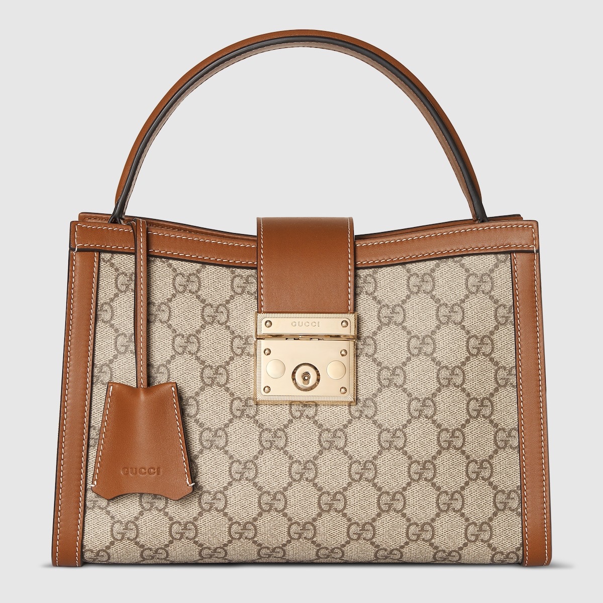 [TOP] GUCCI  Padlock Chain Tote Bag 31 x 21 x 11 cm /25.5 x 17.5 x 10 cm -Brown