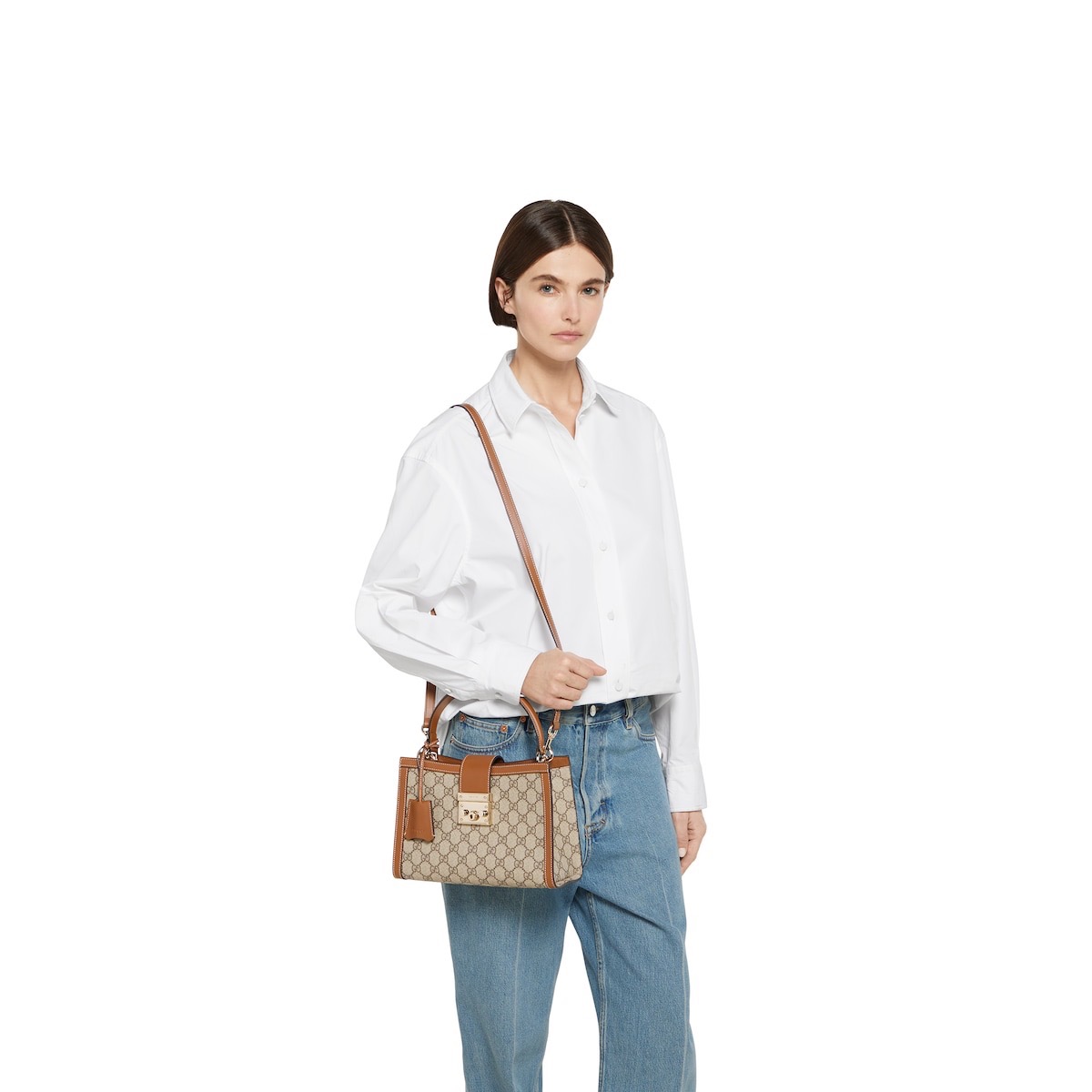 [TOP] GUCCI  Padlock Chain Tote Bag 31 x 21 x 11 cm /25.5 x 17.5 x 10 cm -Brown