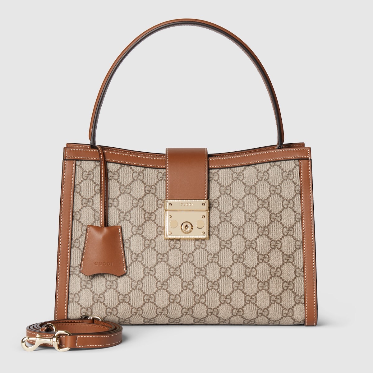[TOP] GUCCI  Padlock Chain Tote Bag 31 x 21 x 11 cm /25.5 x 17.5 x 10 cm -Brown