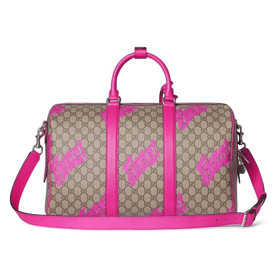 [TOP] GUCCI Travel Bag 44 x 29 x 23 cm - Brown and Pink