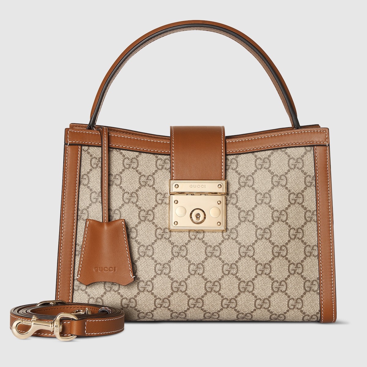 [TOP] GUCCI  Padlock Chain Tote Bag 31 x 21 x 11 cm /25.5 x 17.5 x 10 cm -Brown