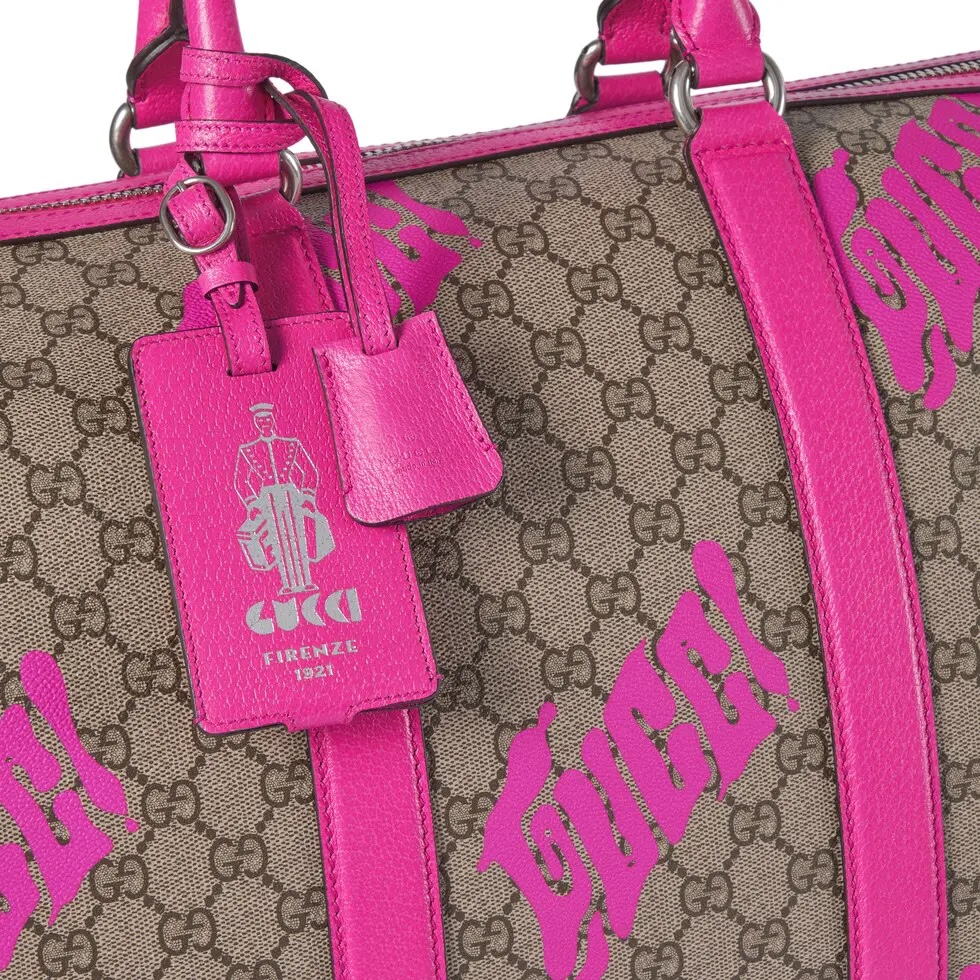 [TOP] GUCCI Travel Bag 44 x 29 x 23 cm - Brown and Pink