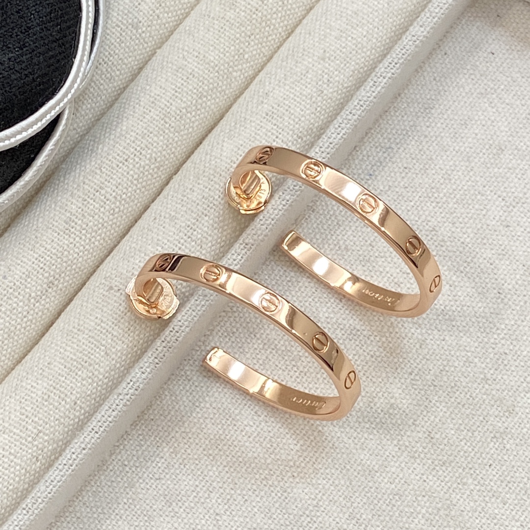 [TOP] Cartier Round Earrings - 2 Color