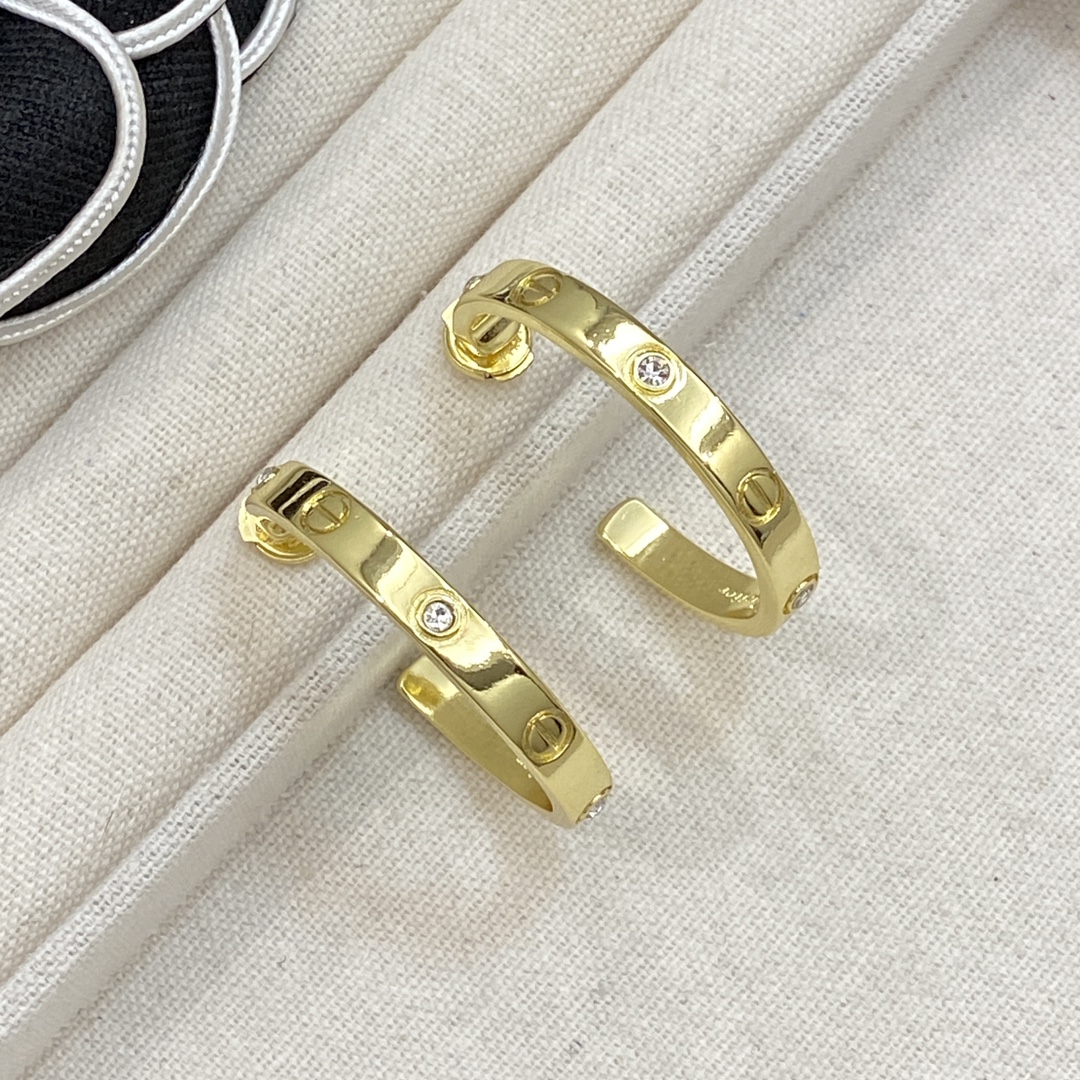 [TOP] Cartier Round Earrings - 3 Color