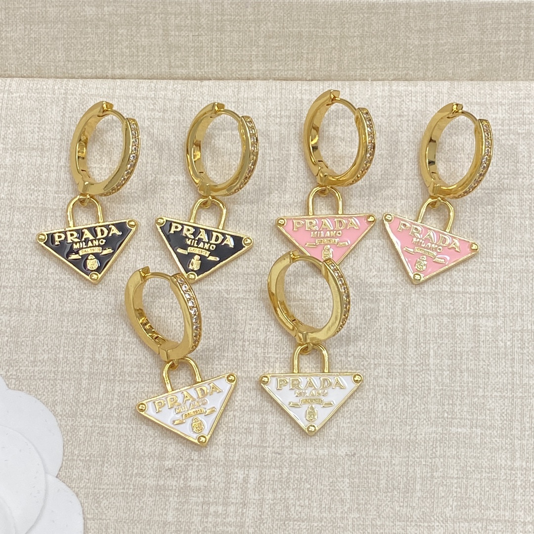 [TOP] PRADA Triangle Earrings - 6 Colors