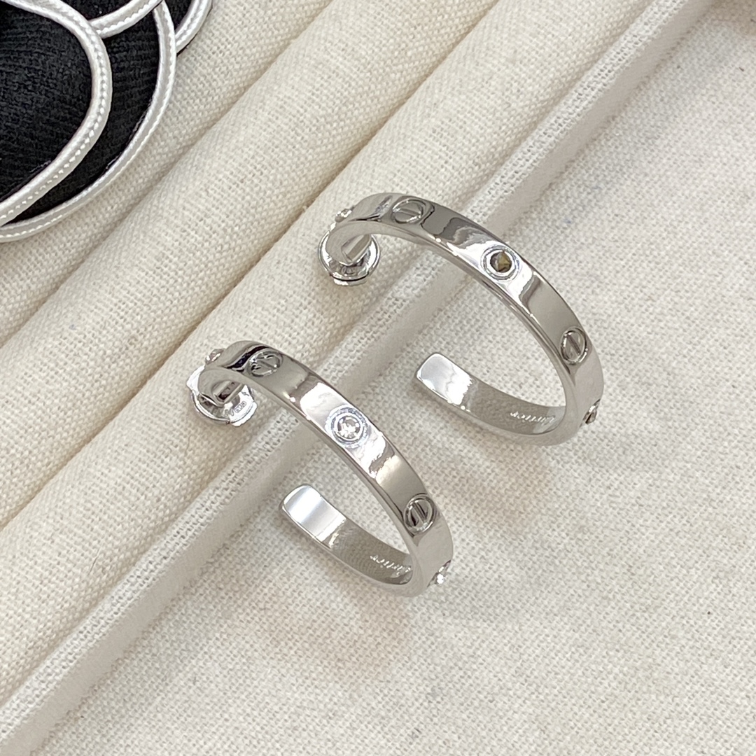 [TOP] Cartier Round Earrings - 3 Color