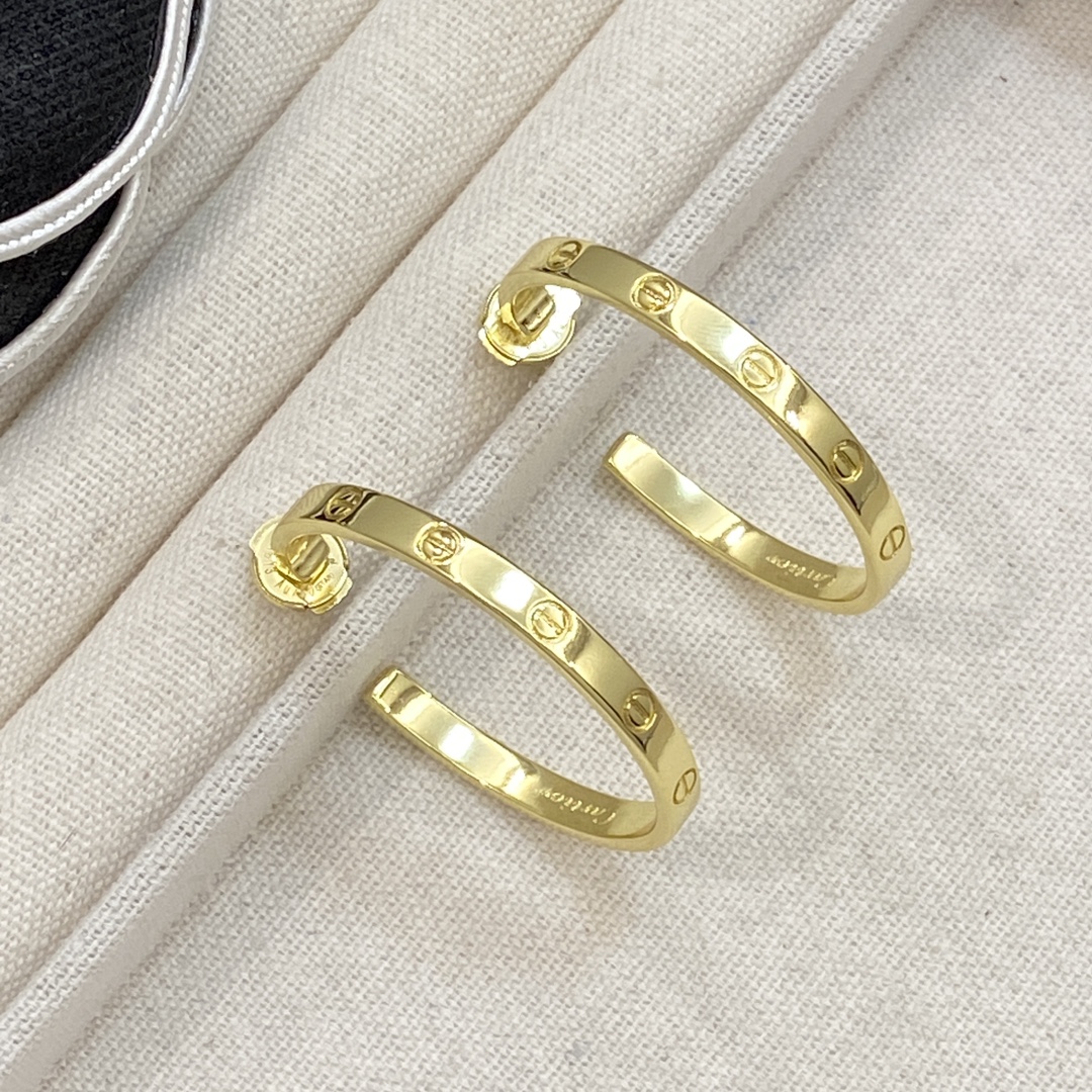 [TOP] Cartier Round Earrings - 2 Color