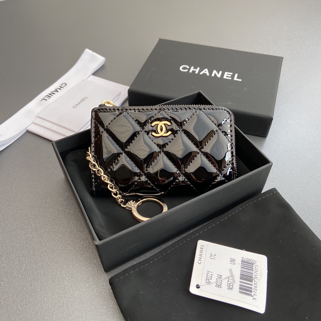 [TOP] CHANEL Mini Zipper Card Holder 11.5x7.5x1.5cm - 10 Colors