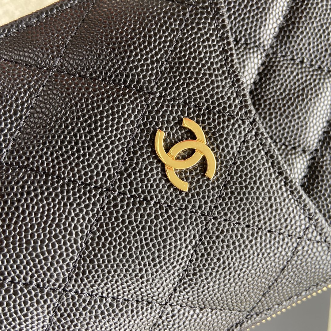 [TOP] CHANEL Wallet Calfskin/Lambskin 19.5×10×3cm - Black & GHW/SHW