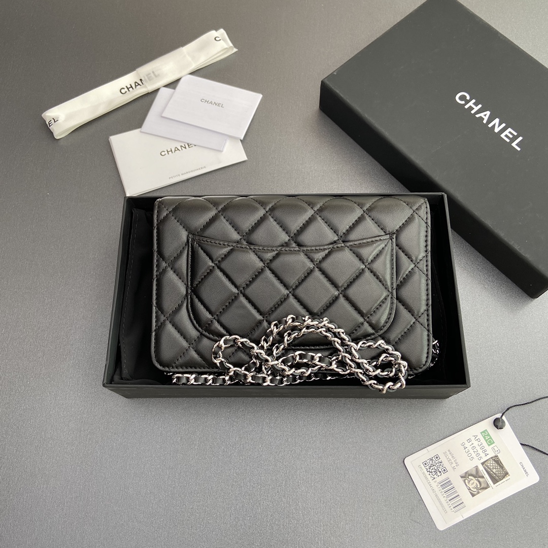 [TOP] CHANEL Chain Bag Lambskin 20×13×3.5cm - Black