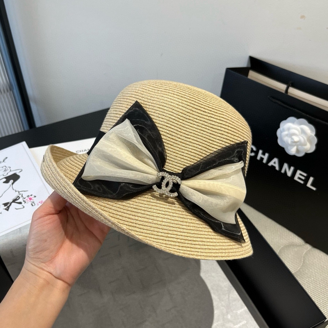 [TOP] CHANEL Straw Hat - 2 Colors