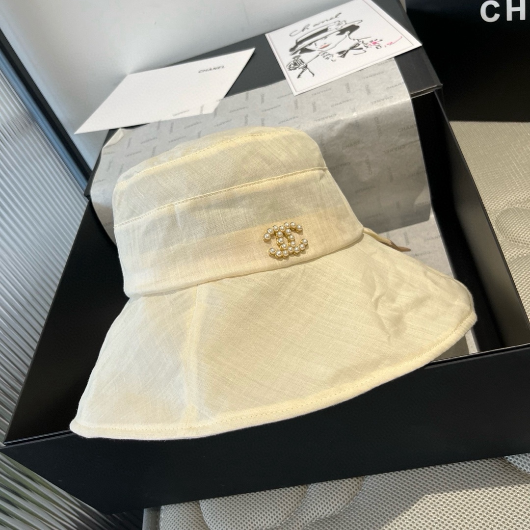 [TOP] CHANEL Bucket Hat - Beige