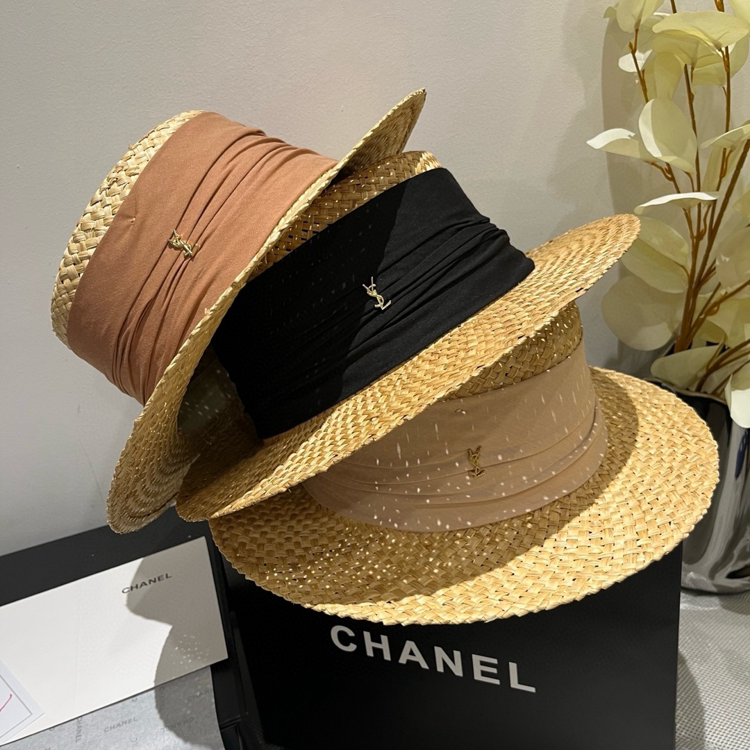 [TOP] Yves Saint Laurent YSL Straw Hat - 3 Color