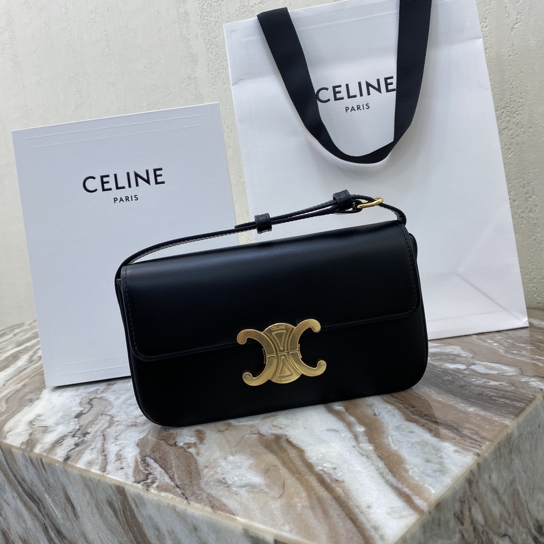 [TOP] CELINE Triomphe Shoulder Bag Calfskin 20x10x4cm - 8 Color&GHW