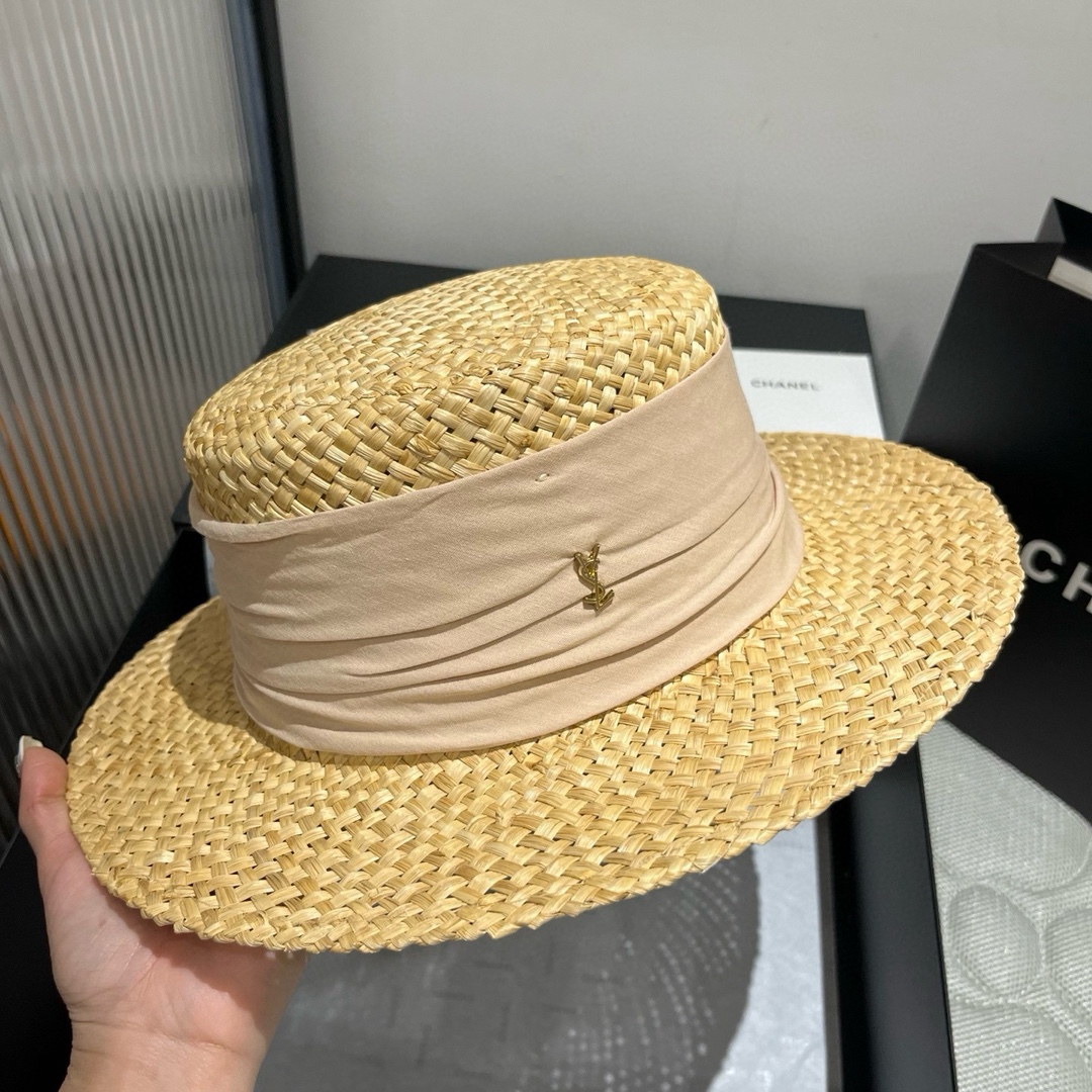 [TOP] Yves Saint Laurent YSL Straw Hat - 3 Color