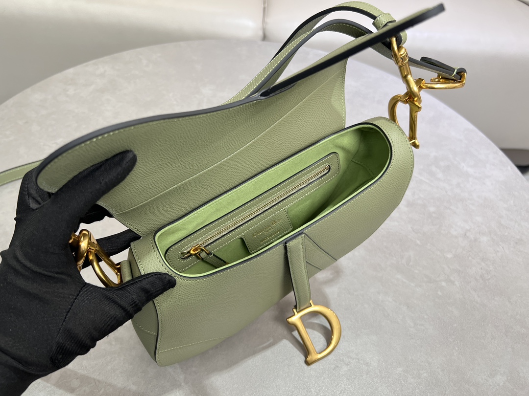 [TOP] Christian Dior Saddle Bag Medium 24×6×18cm - Green