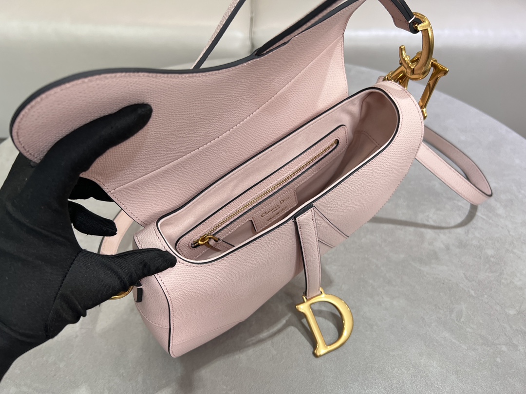[TOP] Christian Dior Saddle Bag Medium 24×6×18cm - Pink