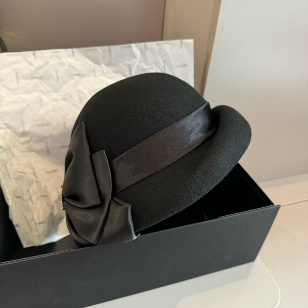 [TOP] Yves Saint Laurent YSL Wool Hat - Black