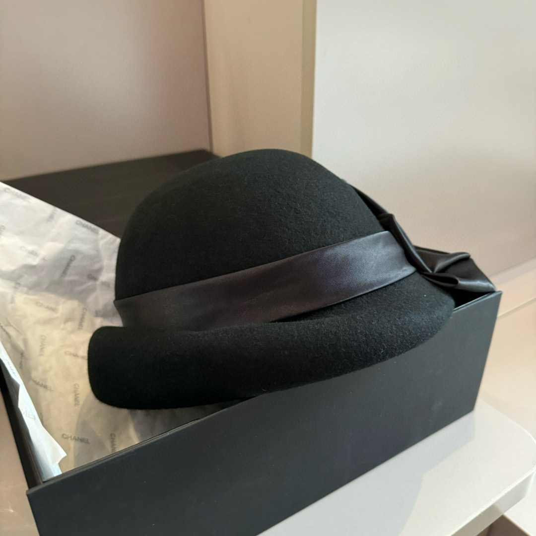 [TOP] Yves Saint Laurent YSL Wool Hat - Black