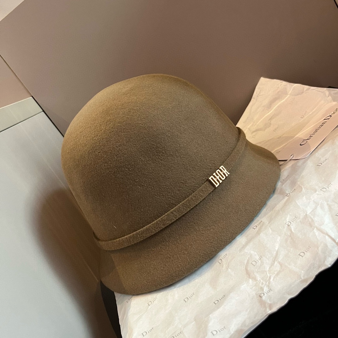 [TOP] Christian Dior Wool Hat - Khaki