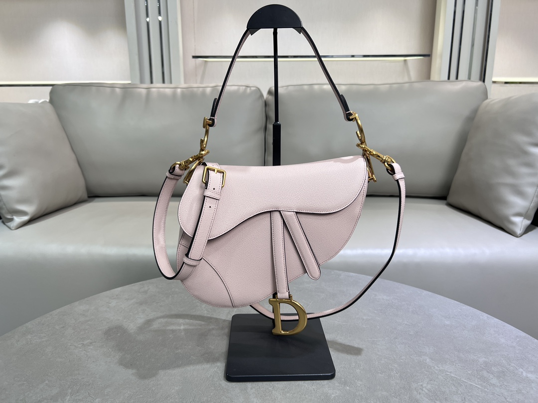 [TOP] Christian Dior Saddle Bag Medium 24×6×18cm - Pink