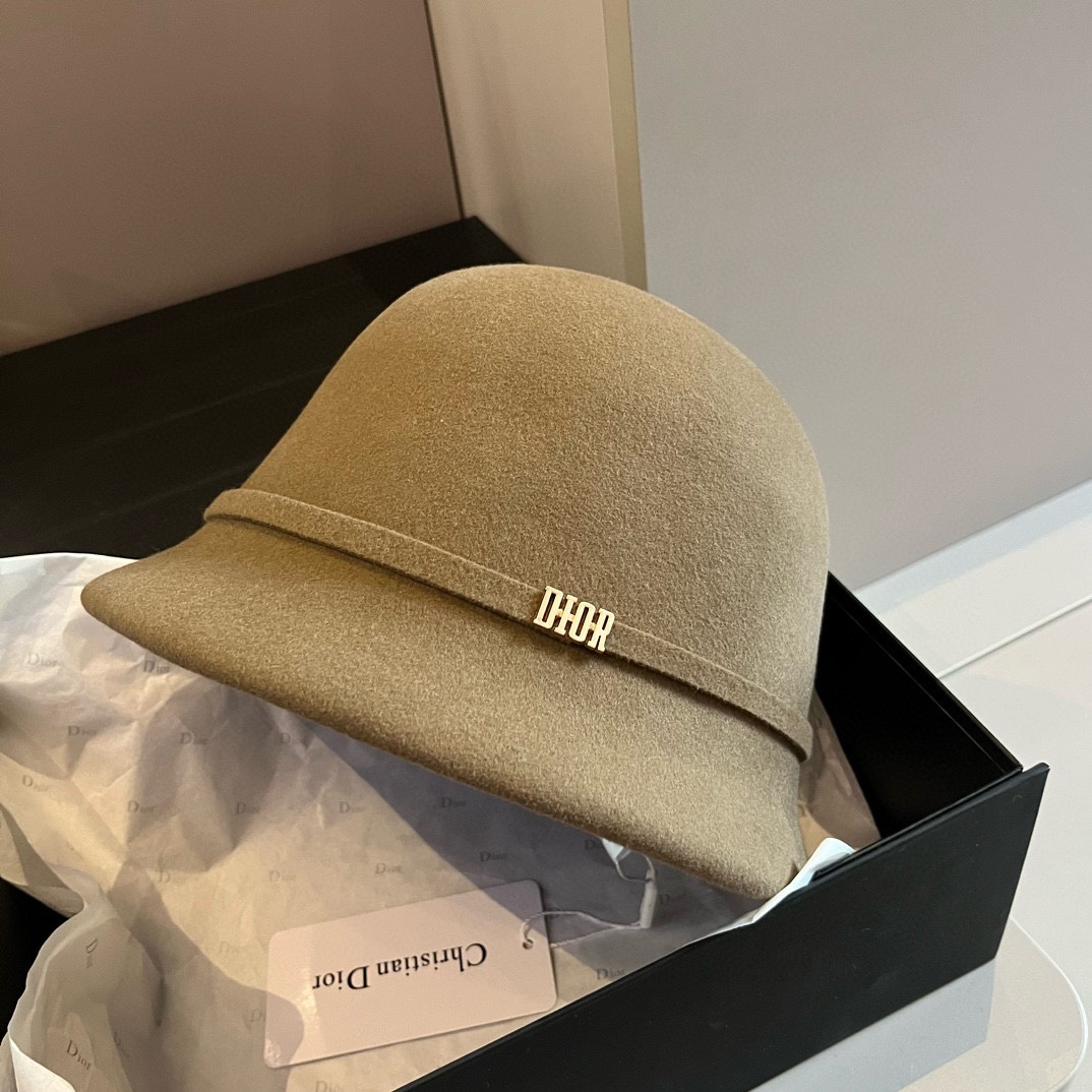 [TOP] Christian Dior Wool Hat - Khaki