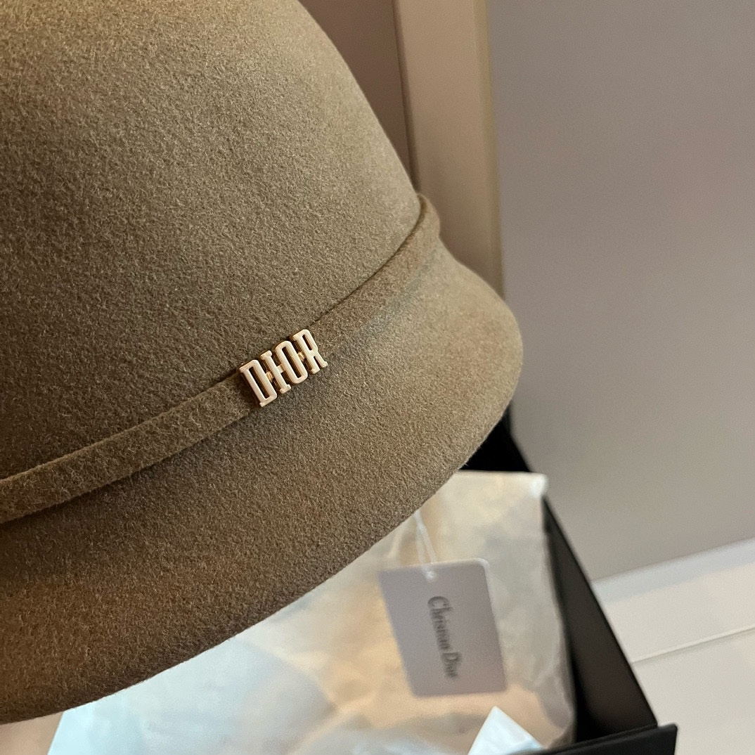 [TOP] Christian Dior Wool Hat - Khaki