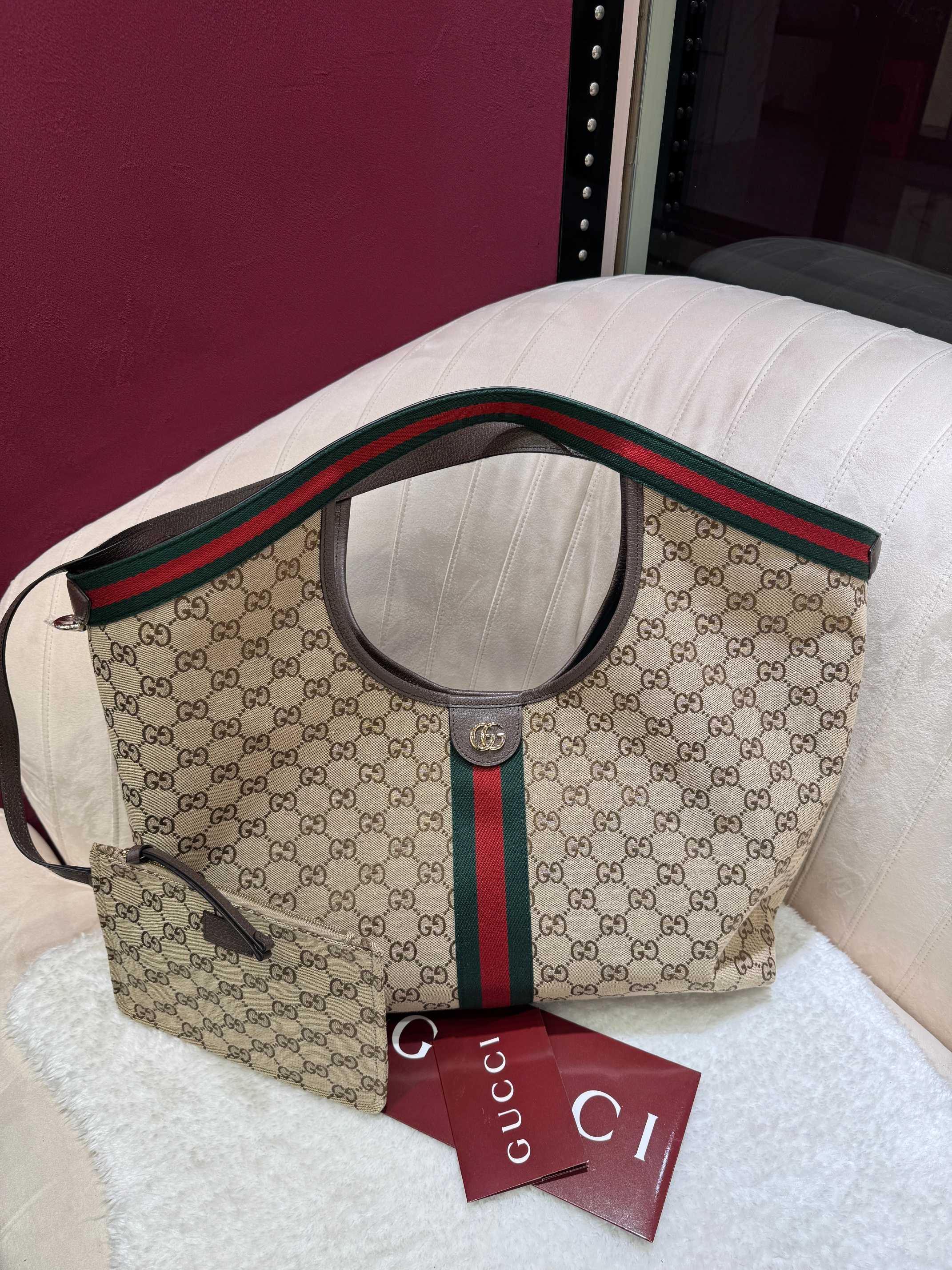 [TOP] GUCCI Giglio Tote Bags 60 x 47 x 16 cm - Brown