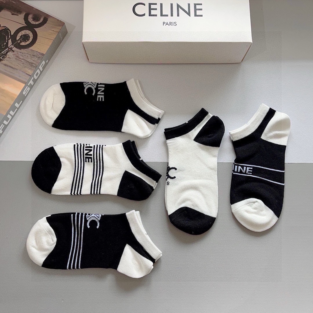 [TOP] CELINE Socks - 5 Pieces as a Set