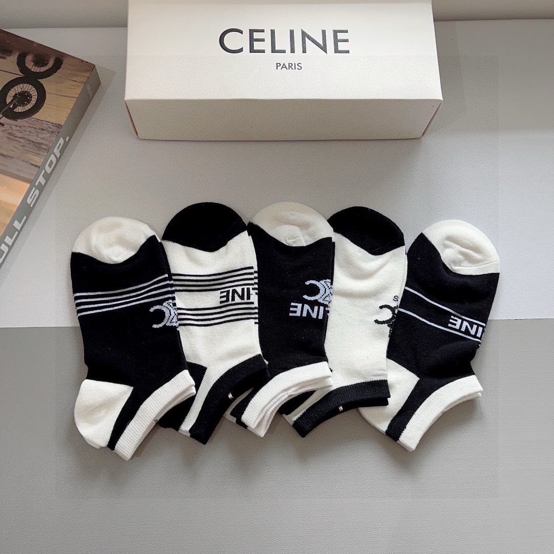 [TOP] CELINE Socks - 5 Pieces as a Set
