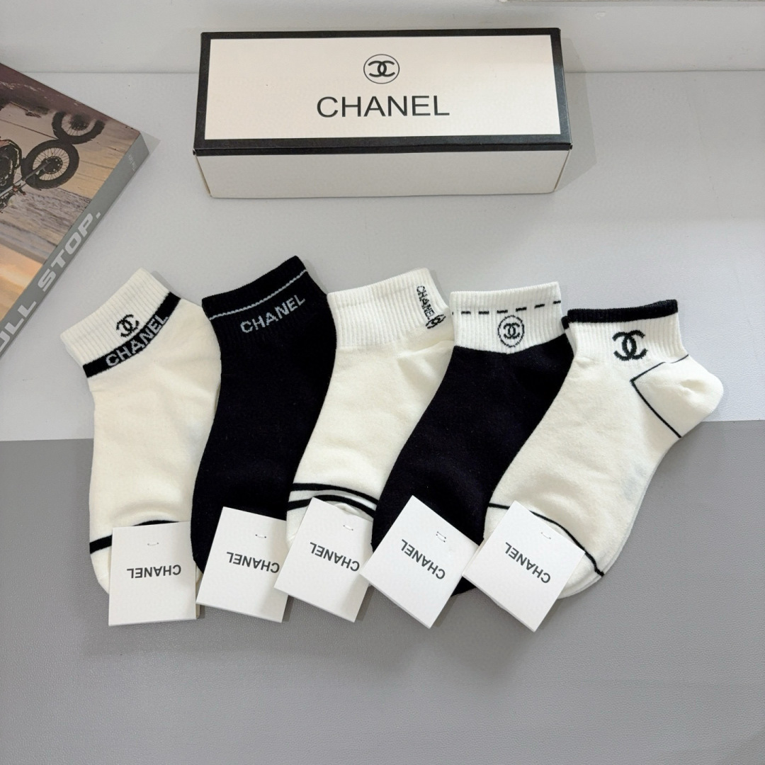[TOP] CHANEL Socks - 5 Pieces as a Set